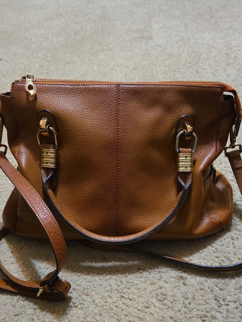 Jack and Chris Stylish Brown Leather Crossbody Handbag